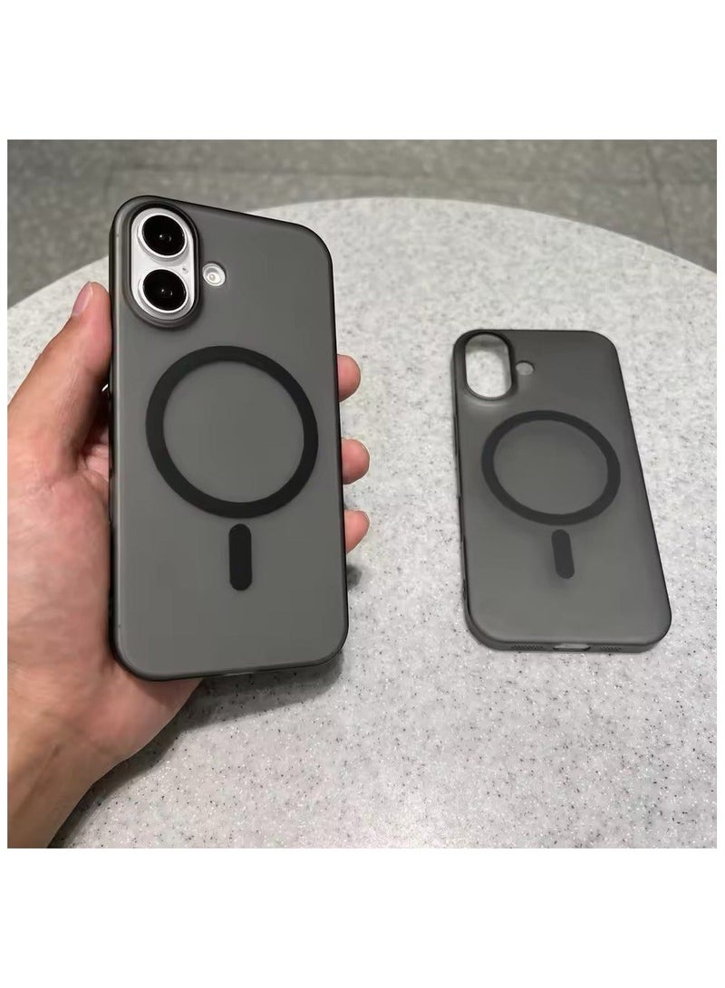 أكاليكس جراب ماج سيف الفاخر غير اللامع لهاتف iPhone 16 Plus، غطاء مغناطيسي شفاف رفيع مقاوم للصدمات، (أسود) - Image 4
