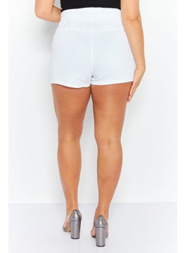 Don't Call Me Jennyfer Women Solid Denim Shorts, White  - Image 2