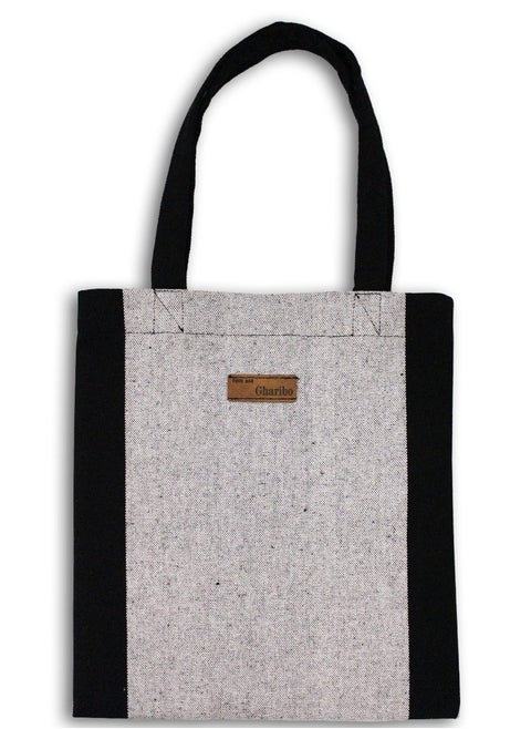 casual printed linen tote bag