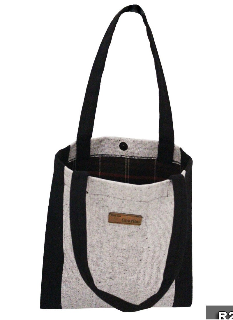 Gharibo Bags - casual printed linen tote bag - Image 1