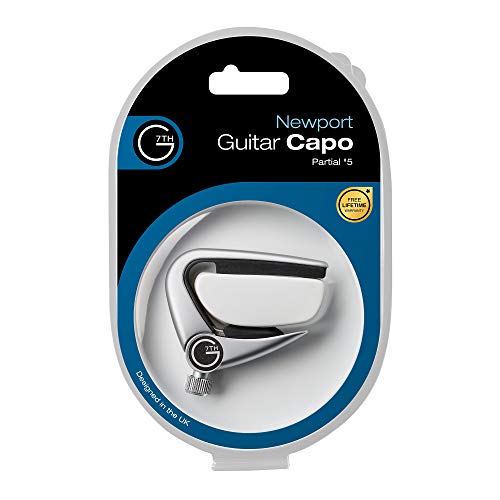 G7th Newport Guitar Capo - String Partial Silver - 53mm Lightweight & Low Profile - Easy Flip Lever with Fine-Tune Adjustment - Unlock Open Tunings, Perfect for 5 String Acoustic and Electric Guitars - Image 3