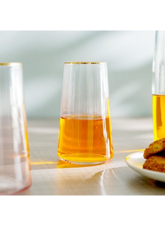 DANUBE HOME Youthfulbite 4-Piece High-Ball Glass Set 430Ml Elegant And Durable Perfect For Serving Cocktails Juices Or Soft Drinks Ideal For Home Parties Or Special Occasions  - Image 1