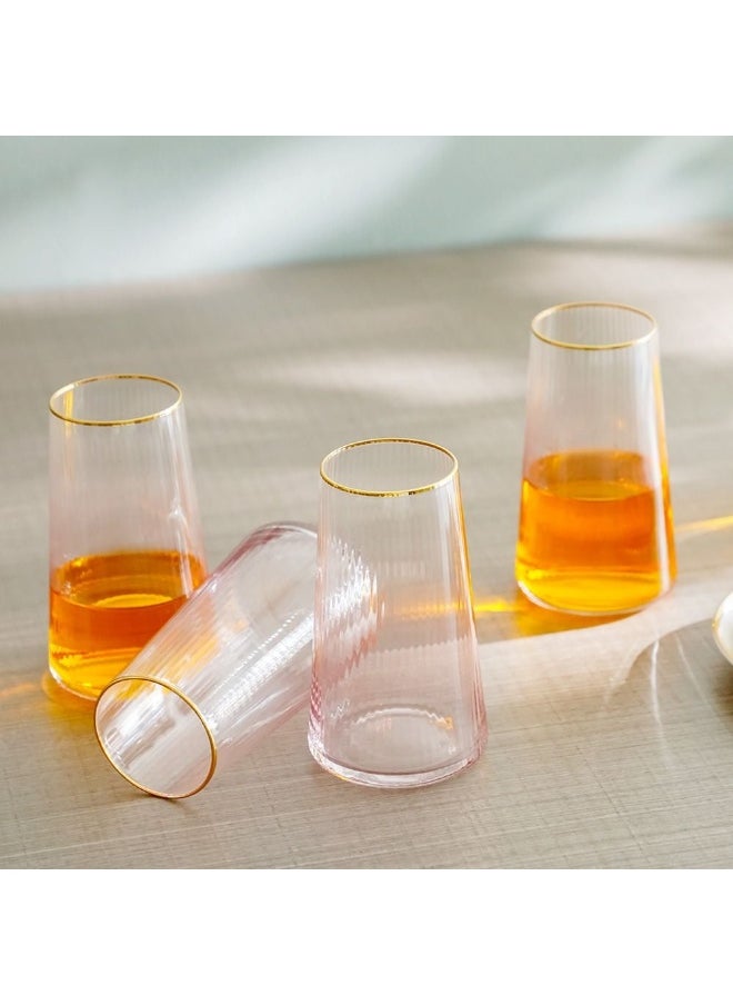 DANUBE HOME Youthfulbite 4-Piece High-Ball Glass Set 430Ml Elegant And Durable Perfect For Serving Cocktails Juices Or Soft Drinks Ideal For Home Parties Or Special Occasions  - Image 4