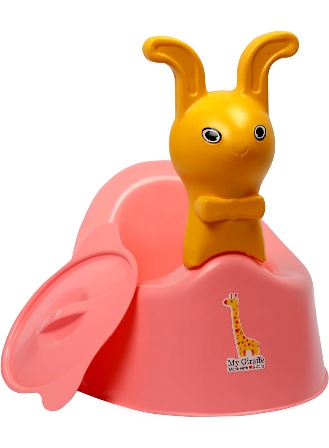 ESQUBE Esqube Baby World Potty Seat with Adorable Rabbit Toy, Pink  - Image 1