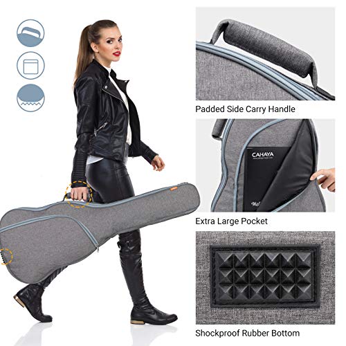 CAHAYA Electric Guitar Bag Padded Electric Guitar Gig Bag Case 0.35in Padding Dual Adjustable Shoulder Strap Electric Guitar Case CY0175 - Image 4