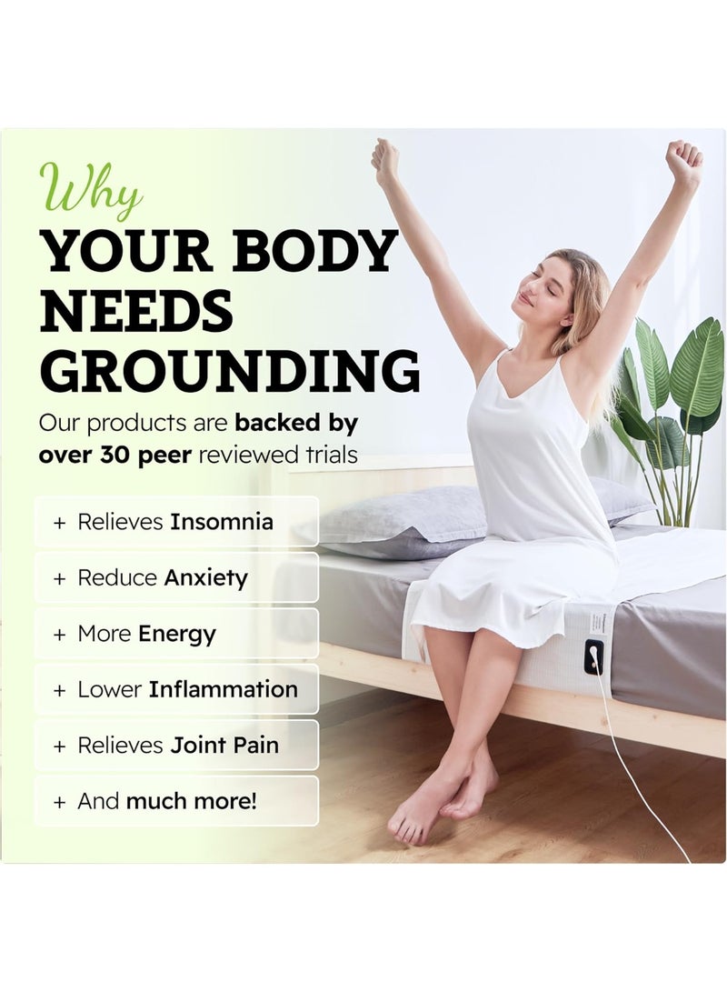 Grounding Sheet, Fits ALL Bed Sizes, Organic Cotton + Silver Fiber, 24" x 104" - Image 3