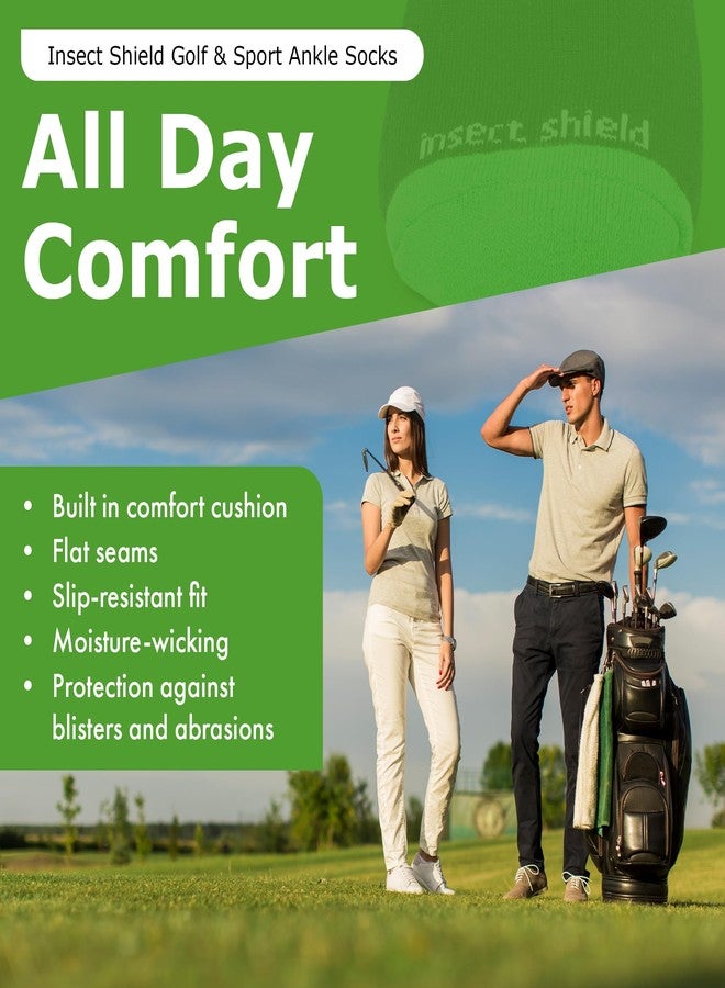 Insect Shield Golf & Sport Ankle Sock - Athletic Socks with Built-In Insect Protection & Footbed Cushioning for Men & Women, White, Medium - Image 4