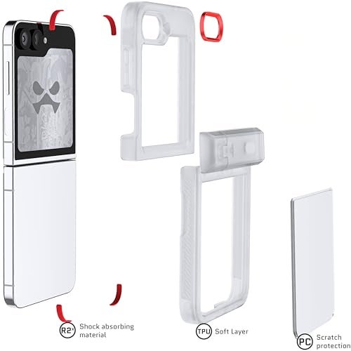 Ghostek Covert Clear Galaxy Z Flip 6 Case with Built-in Kickstand and Full Hinge Protection Shockproof Protective Phone Cover Designed for 2024 Samsung Galaxy Z Flip6 (6.7") (Clear) - Image 5