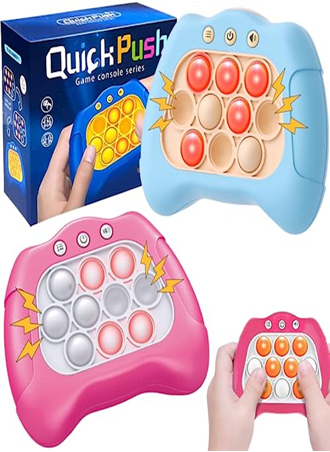 2 Pc New Speed Push Handheld Game Machine-Fidget Console,Quick Push Light Up Pop Game  - Image 1