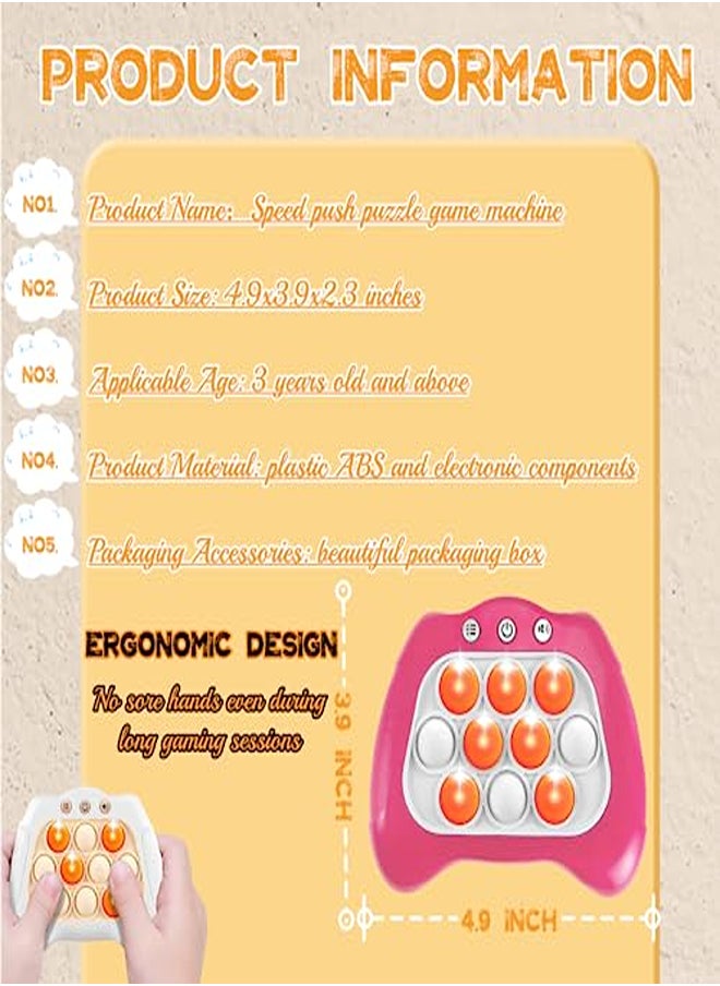 2 Pc New Speed Push Handheld Game Machine-Fidget Console,Quick Push Light Up Pop Game  - Image 2