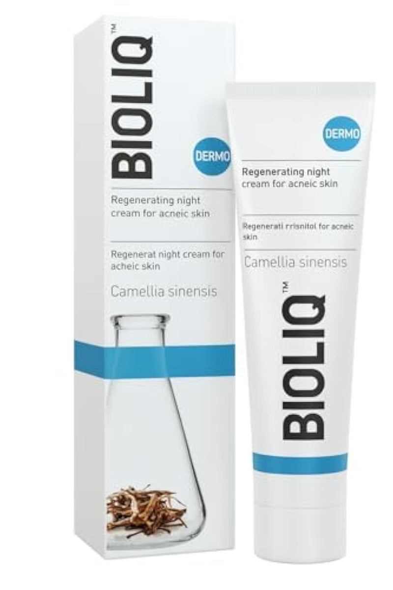 BIOLIQ Dermo Regenerating Night Cream For Acne prone Skin - 50 ml | With Glycerin & Vitamin E | Oily & Mixed and Acne-Prone Skin Suitable for sensetive skin - Image 1