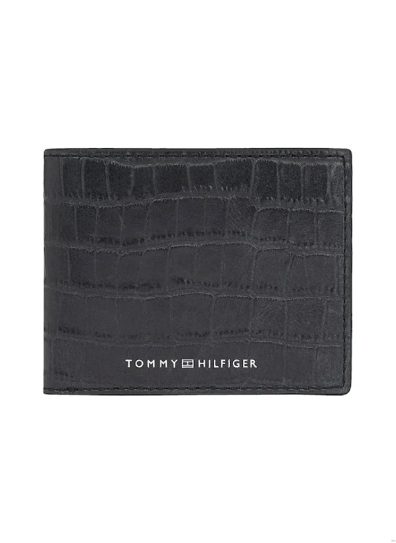 TOMMY HILFIGER Men's Texture Mini Cardholder/ Wallet - Leather, Black