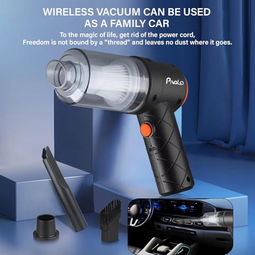 Pivalo 2-in-1 Cordless Car Vacuum Cleaner with Powerful Suction, Filter, 3 Nozzles & USB Charging | Portable Wireless Mini Car Air Blower for Home, Office & Travel Cleaning (Pack of 1, Black) - Image 4