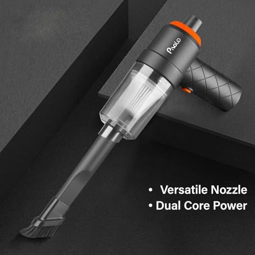 Pivalo 2-in-1 Cordless Car Vacuum Cleaner with Powerful Suction, Filter, 3 Nozzles & USB Charging | Portable Wireless Mini Car Air Blower for Home, Office & Travel Cleaning (Pack of 1, Black) - Image 5