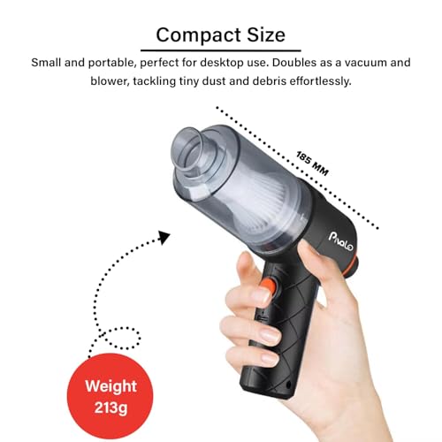 Pivalo 2-in-1 Cordless Car Vacuum Cleaner with Powerful Suction, Filter, 3 Nozzles & USB Charging | Portable Wireless Mini Car Air Blower for Home, Office & Travel Cleaning (Pack of 1, Black) - Image 2