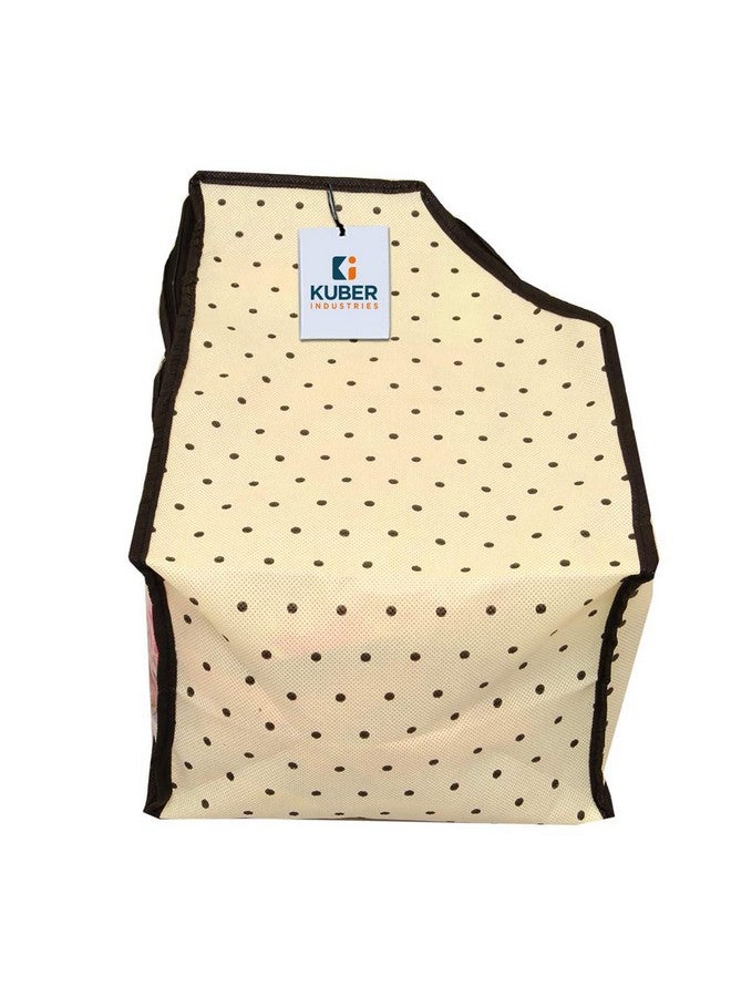 Kuber Industries Polka Dots Blouse cover Bags With Zip|Wardrobe Organizer For Clothes|Washable Small Cloth Bag|Durable Zipper & Transparent Window|Pack of 6 (Black & Beige) - Image 4