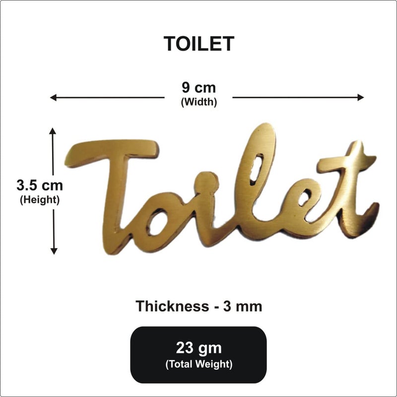Carbon Coral Metal Crafts Brass Number Alphabet Toilet House Door School Hotel Restaurant Number Yellow - Image 3