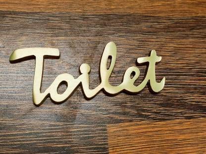 Carbon Coral Metal Crafts Brass Number Alphabet Toilet House Door School Hotel Restaurant Number Yellow - Image 1