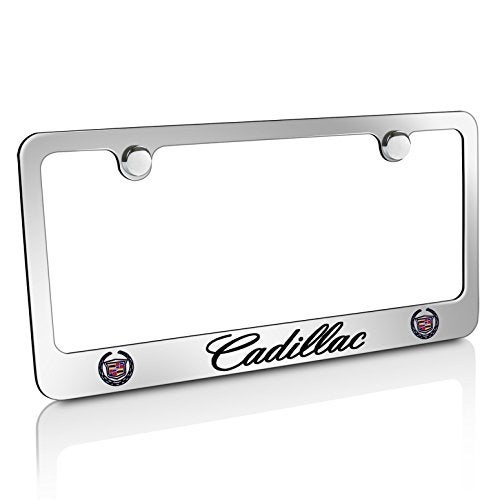 Cadillac إطار لوحة ترخيص كاديلاك وورك مارك (2 ثقب/معدني، كروم/عريض) - Image 1
