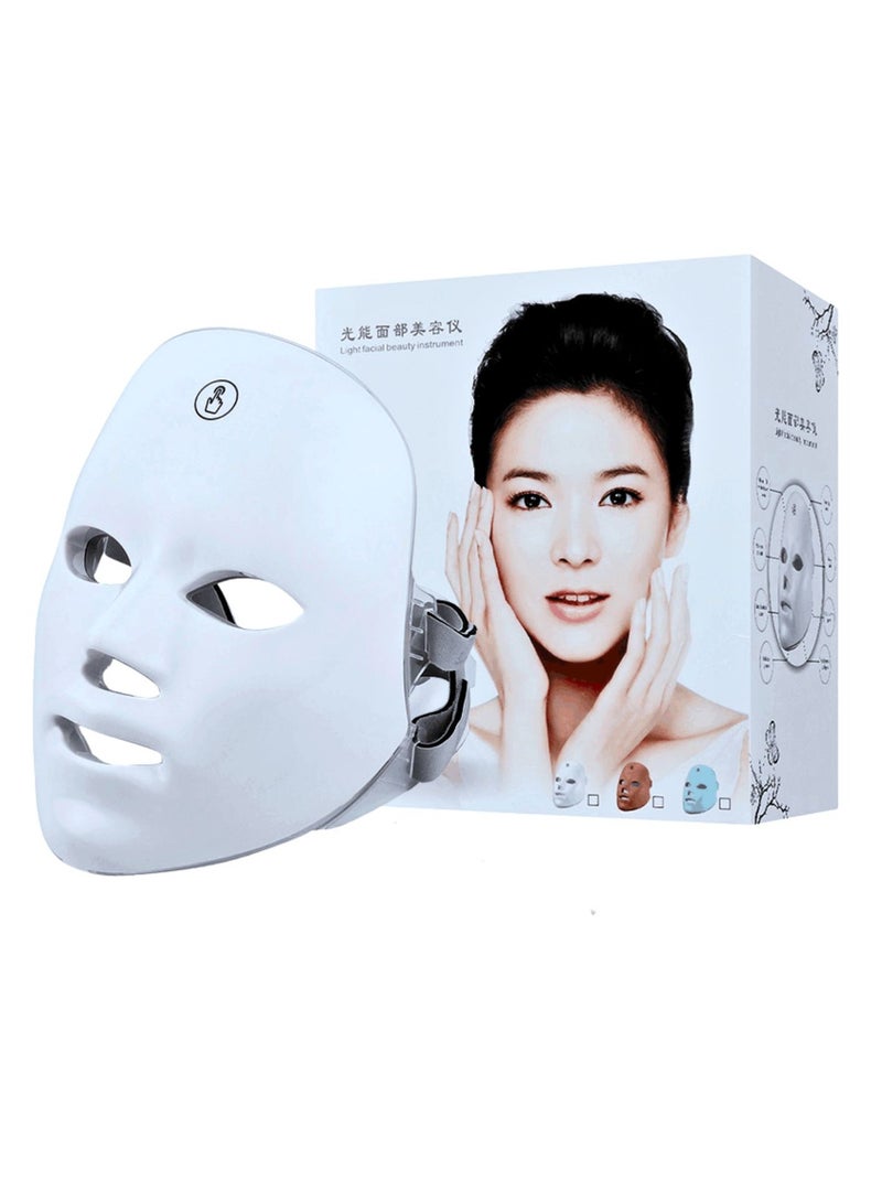 BLAZE 7 Color Light Therapy Mask, Facial Care Mask for Face and Neck with Remote Control, No Side Effects, for Acne Wrinkle Removal Anti-Aging Skin Rejuvenation Facial Care Beauty - Image 1