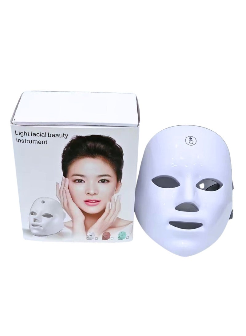 7 Color Light Therapy Mask, Facial Care Mask for Face and Neck with Remote Control, No Side Effects, for Acne Wrinkle Removal Anti-Aging Skin Rejuvenation Facial Care Beauty