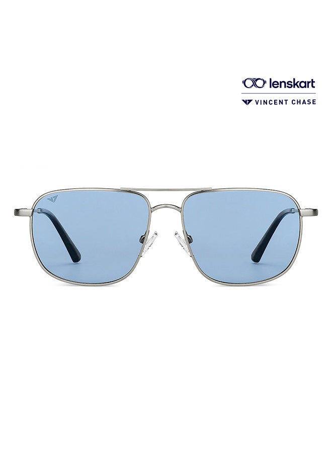 VINCENT CHASE Unisex Vintage Full Rim Polarized & UV Protected Square Sunglasses VC S13115 - Lens Size: 52mm - Gunmetal - Image 1