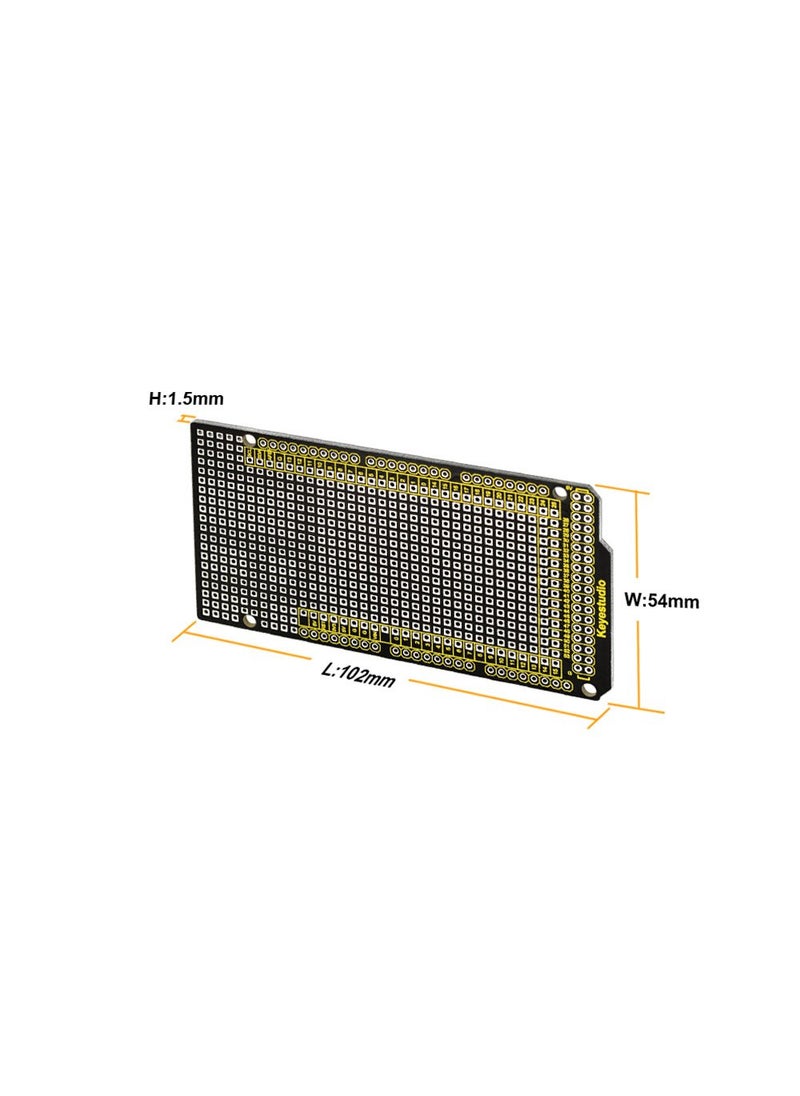 Keyestudio KEYESTUDIO 10PCS Proto Shield for Arduino Mega, Double Sided PCB Prototype Shield Solderable for Arduino Mega R3 2560  - Image 3