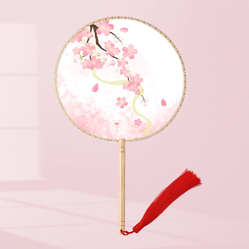 Semi-Transparent Round Fan Ancient Look Fangxin (single-sided printing) 