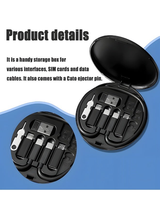 مجموعة محول كابل شحن متعدد، محول كابل USB من النوع C إلى Micro USB/Lightning/USB من النوع A يمكن استخدامه كحامل للهاتف - Image 2