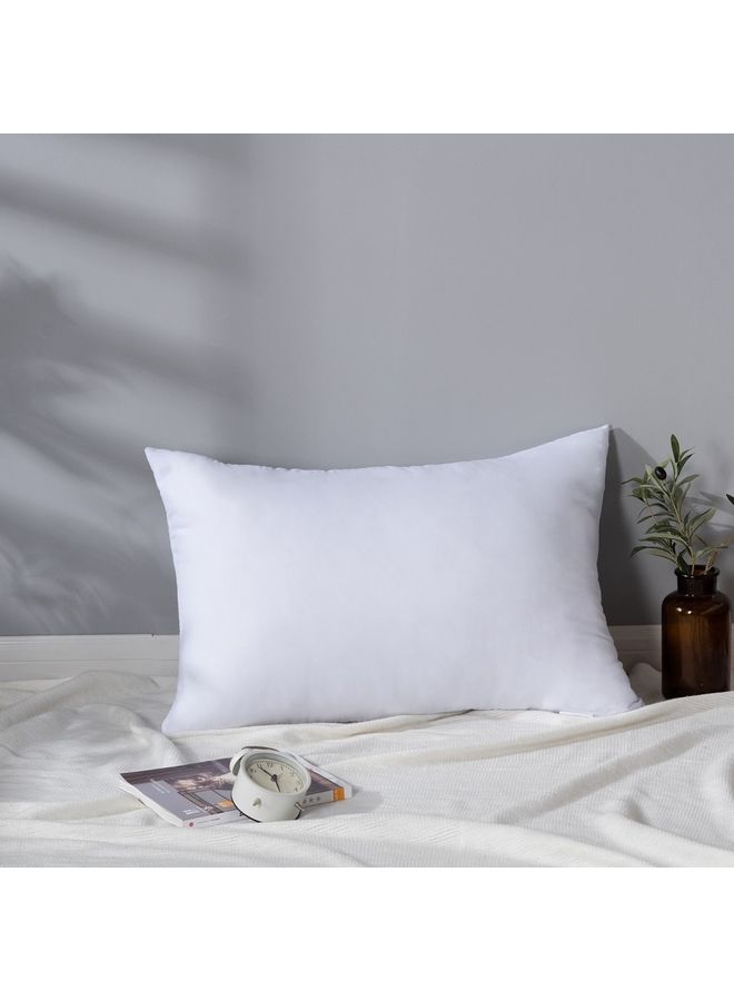 Simple Solid Color Rectangle Soft Sleeping Bed Pillow Fabric White 50x75cm - Image 2