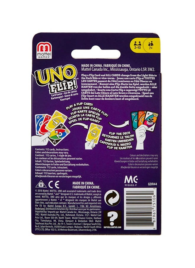 Mattel Games - Original UNO™ FLIP!™ Card Game – Double-Sided Deck with Light & Dark Sides, New Action Cards, FLIP Card, Ideal for Kids & Adults, Ages 7+ - Image 1