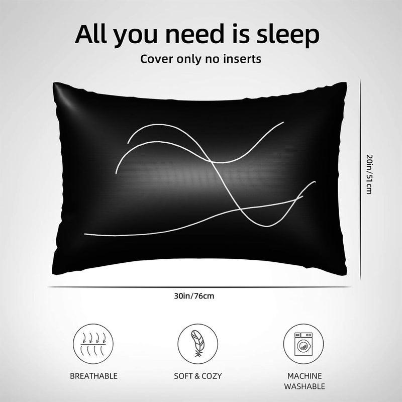 Ubouigr Satin Pillowcase with Zipper 20x30in,Soft and Cozy Pillow case for Hair and Skin,The Beauty of Line Art Pillow Cover,Gifts for Men - Image 5