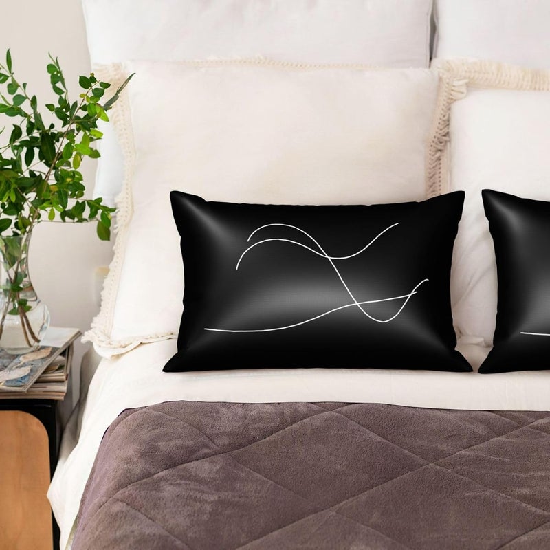 Ubouigr Satin Pillowcase with Zipper 20x30in,Soft and Cozy Pillow case for Hair and Skin,The Beauty of Line Art Pillow Cover,Gifts for Men - Image 4