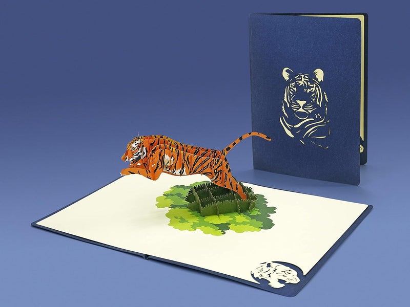 CUT POPUP.COM CUTPOPUP Tiger Birthday Card, Pop Up Birthday Card, 3d Greeting Cards Birthday,congratulations Pop Up Card - Image 2