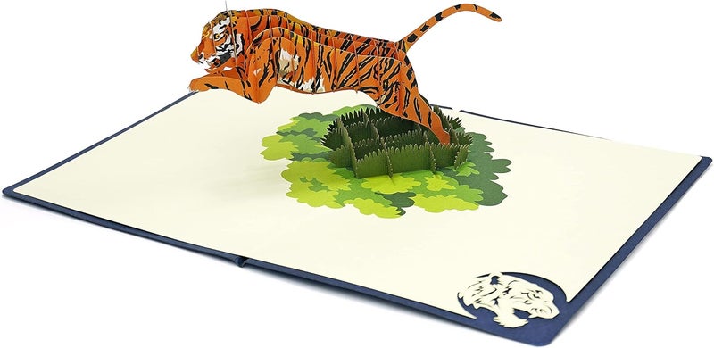 CUT POPUP.COM CUTPOPUP Tiger Birthday Card, Pop Up Birthday Card, 3d Greeting Cards Birthday,congratulations Pop Up Card - Image 3