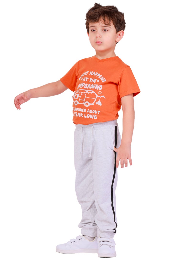 Nuego Pure Cotton Joggers for Kids Boys, Ultra-soft Premium Fabric, Mid Rise Stripe Print Kids Boys Joggers for Toddler Kids 2 - 7 Years (Grey) - Image 3