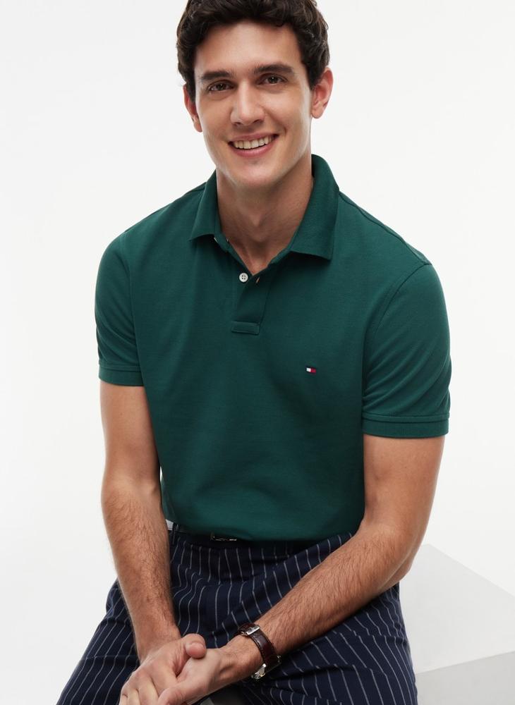 TOMMY HILFIGER 1985 Collection Flag Embroidery Regular Fit Polo Shirt - Image 3