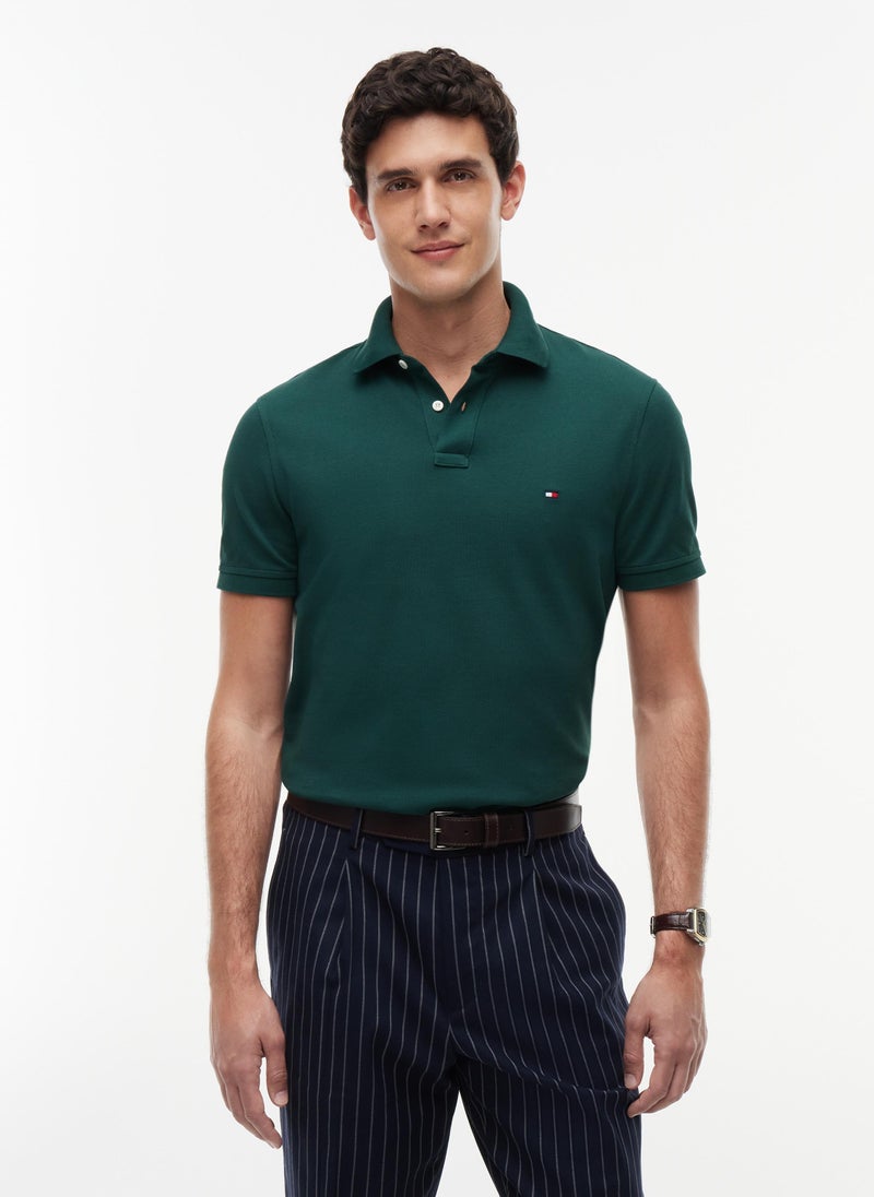 TOMMY HILFIGER 1985 Collection Flag Embroidery Regular Fit Polo Shirt - Image 1