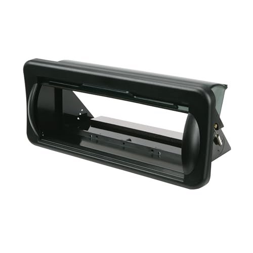 Scosche ACM5B Universal Marine Radio Cover - Water Resistant Boat Dash Radio Protector Shield with Spring Loaded Flip-Up Retractable Door, Single DIN Marine Stereo Kit - Durable Boat Accessory - Black - Image 2