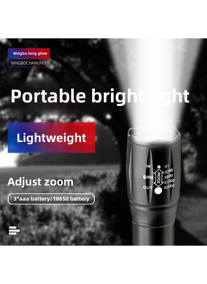 Generic - Portable Strong Light Rechargeable T6 Outdoor Mini Long-range Light A100 Tactical 10Wled Aluminum Alloy P50 Flashlight-Product Specifications:T6 Lamp Beads Single Flashlight Bubble Bag - Image 1