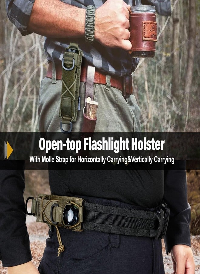 ون تيجريس جراب مصباح يدوي OneTigris Molle حامل مصباح يدوي للحزام حقيبة تكتيكية للمصباح اليدوي أداة يدوية خطية مع حزام MOLLE مفتوح من الأعلى للحمل الرأسي والأفقي - Image 5