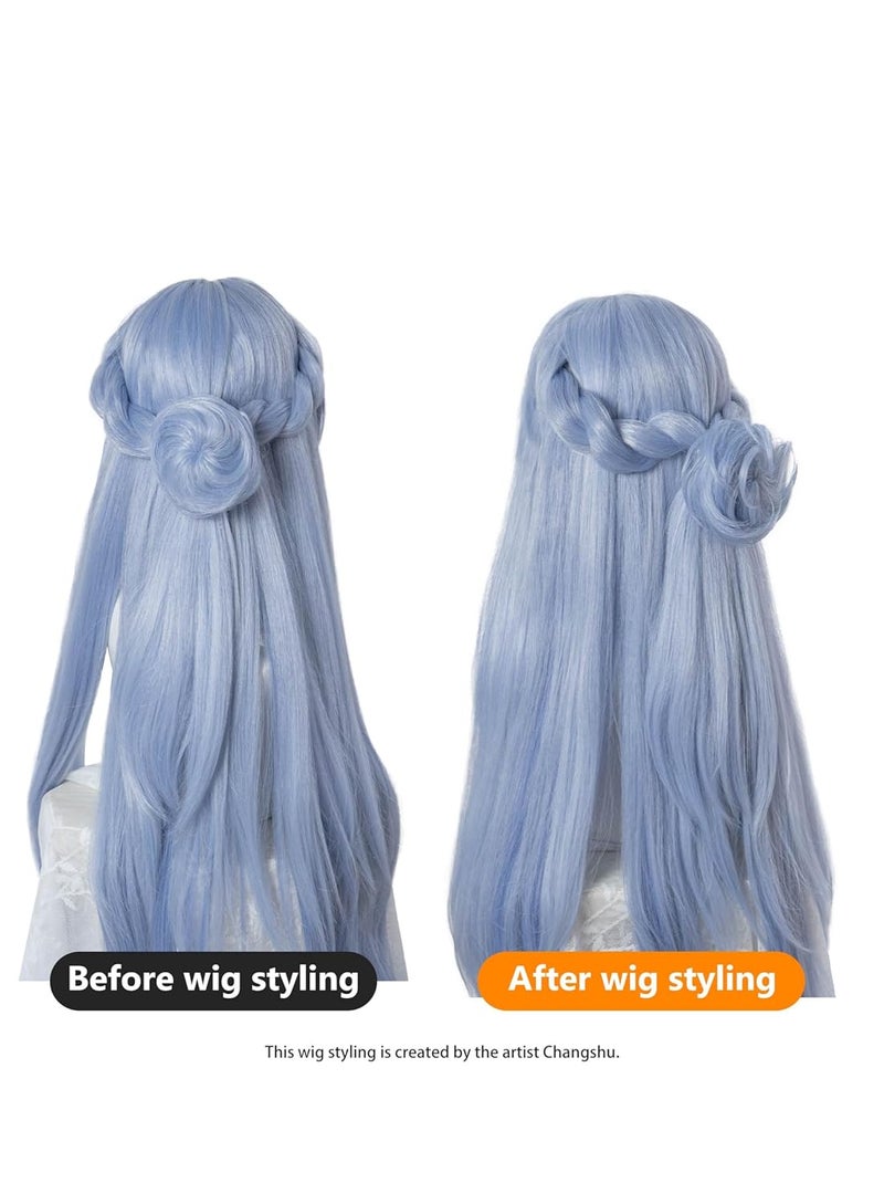 OSIAS Honkai Star Rail Robin Wig Light Blue Long Gradient Hair - Image 5