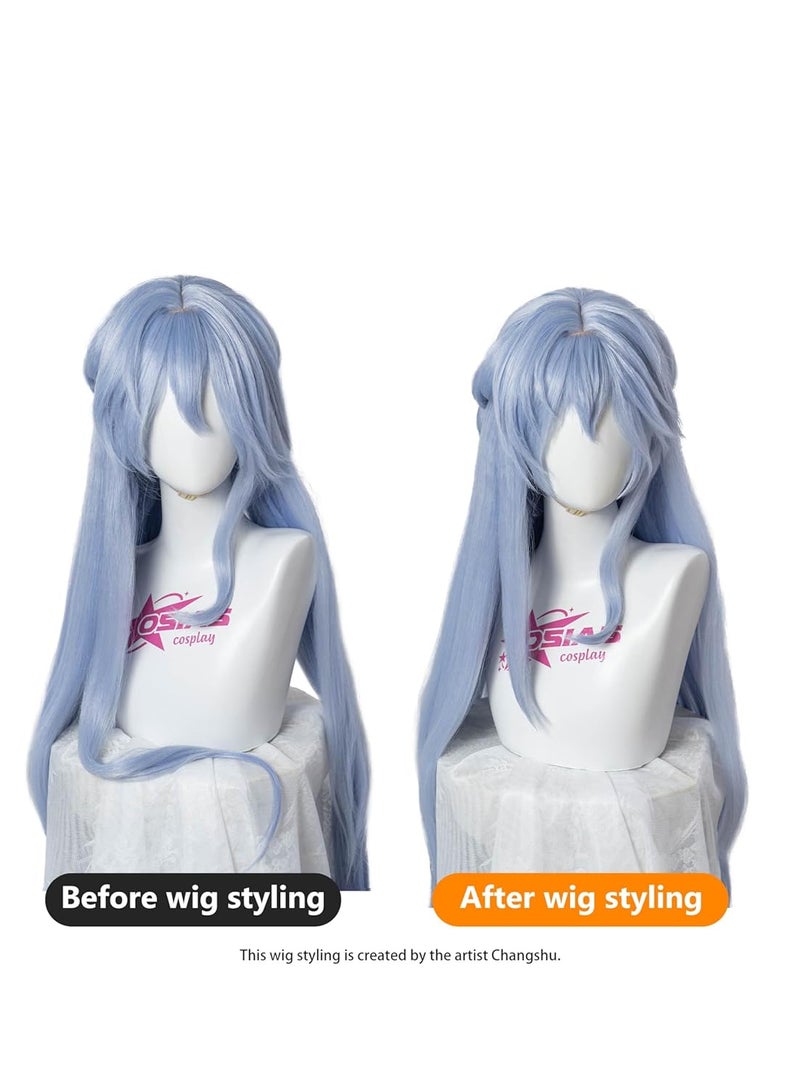 OSIAS Honkai Star Rail Robin Wig Light Blue Long Gradient Hair - Image 3