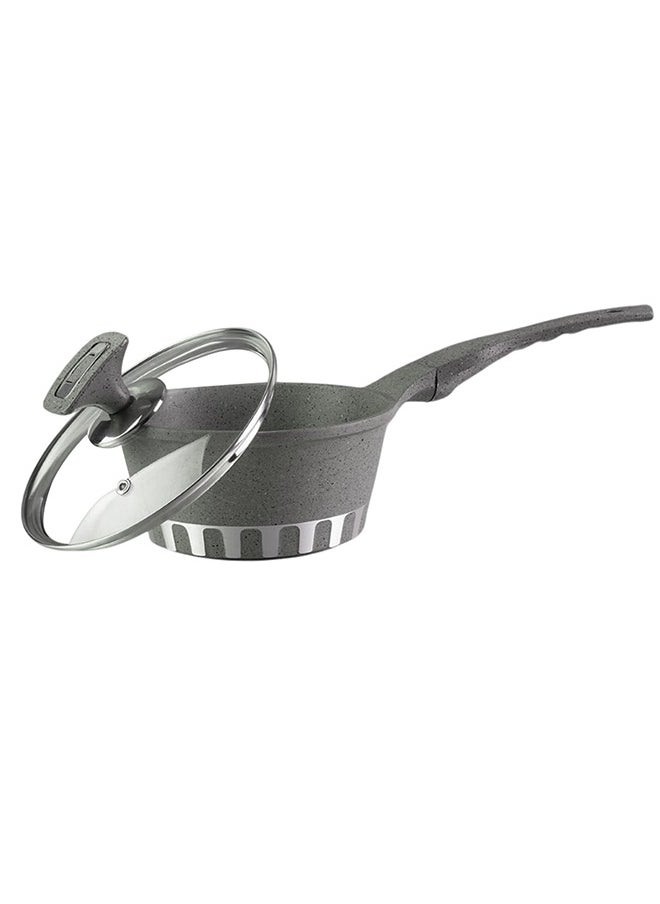 RK ROYAL KITCHEN Cresta Sauce Pan 18 cm – Non Stick Marble Coated with Glass Lid, Ergonomic Cool Handle, Stylish and Durable Design, Perfect for Sauces, Soups, and Everyday Cooking  - Image 2