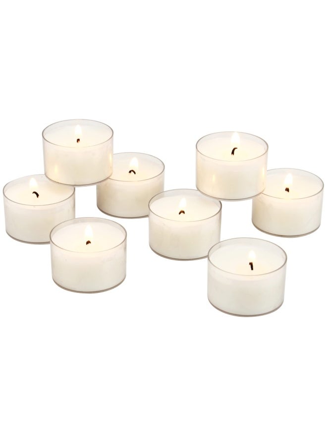 Stonebriar Bulk 48 Pack Unscented Smokeless Long Clear Cup Tea Light Candles With 8 Hour Extended Burn Time 48 Count  - Image 3