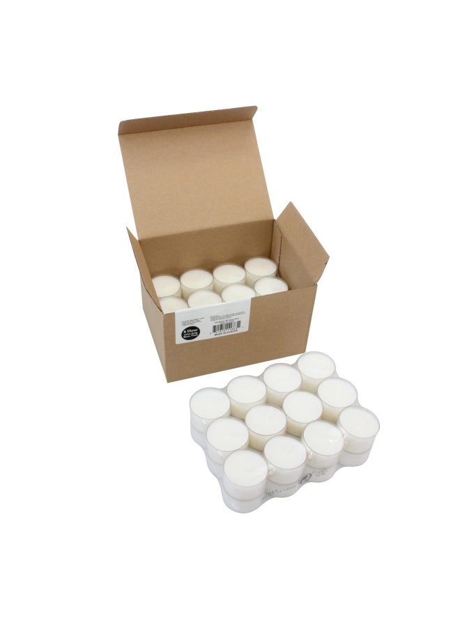 Stonebriar Bulk 48 Pack Unscented Smokeless Long Clear Cup Tea Light Candles With 8 Hour Extended Burn Time 48 Count  - Image 1