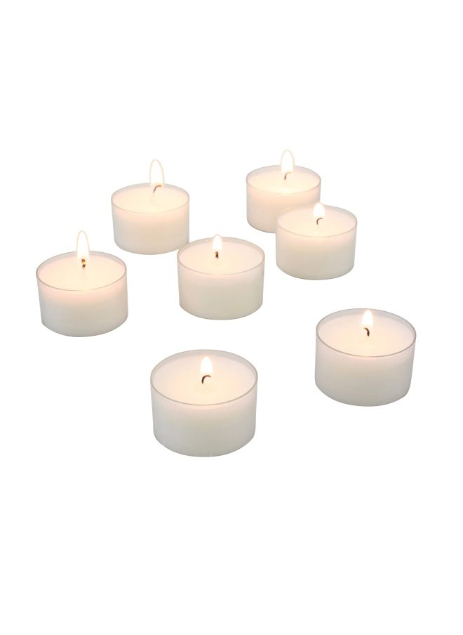 Stonebriar Bulk 48 Pack Unscented Smokeless Long Clear Cup Tea Light Candles With 8 Hour Extended Burn Time 48 Count  - Image 4