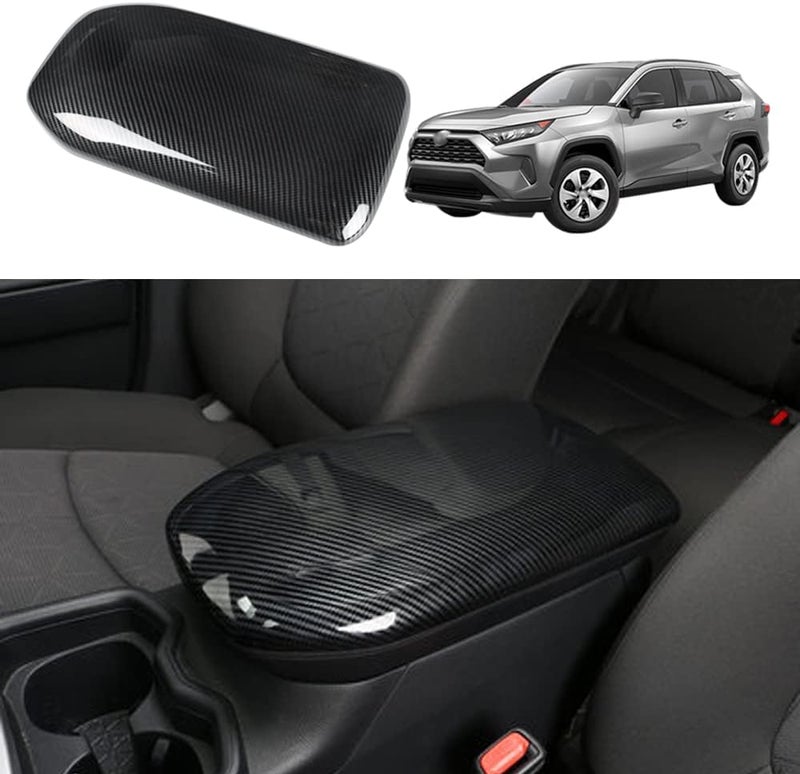 YOFAMO غطاء صندوق ذراع الراحة من ألياف الكربون YOFAMO ABS لسيارة RAV4 2019-2022 - Image 1