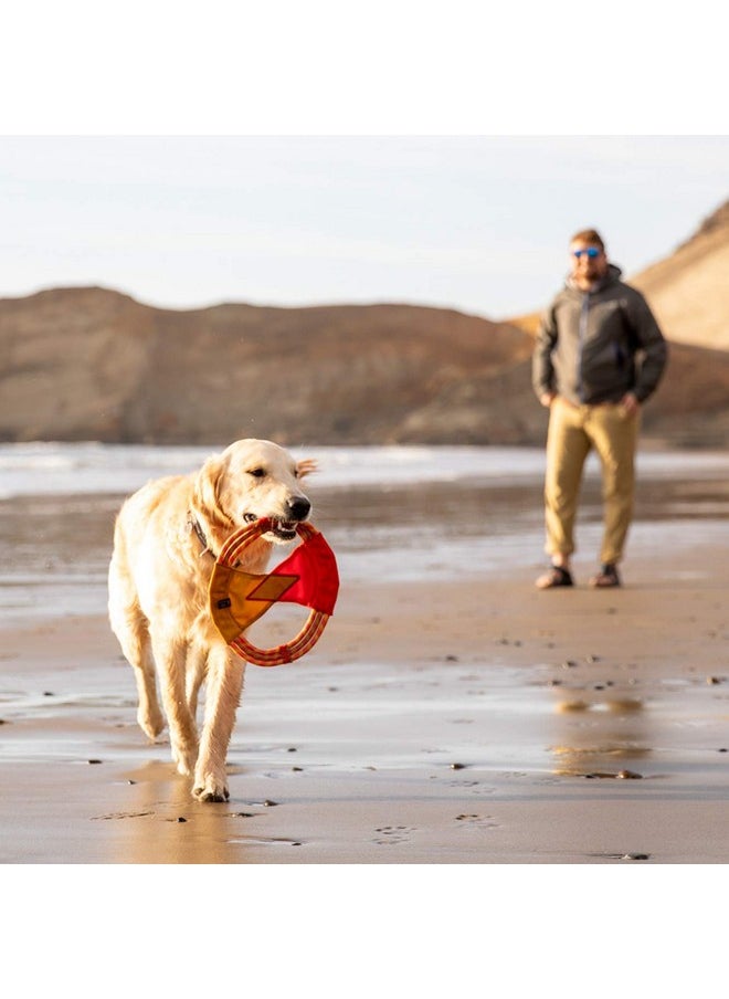 RUFFWEAR Ruffwear, Pacific Ring Dog Toy, Interactive Fetch and Tug Toy for Playing and Training, Sockeye Red  - Image 3