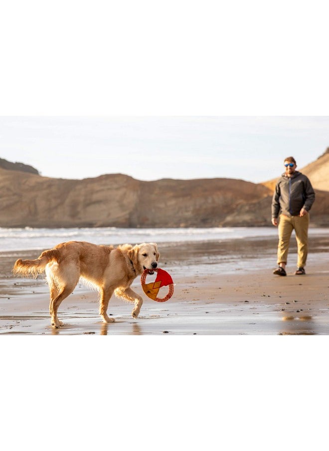 RUFFWEAR Ruffwear, Pacific Ring Dog Toy, Interactive Fetch and Tug Toy for Playing and Training, Sockeye Red  - Image 4